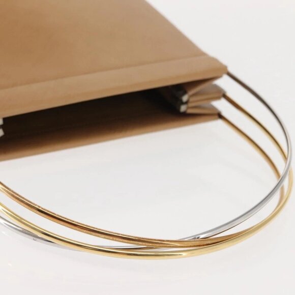 CARTIER Trinity Hand Bag Leather Beige Gold Auth bs30237 - Picture 8 of 16